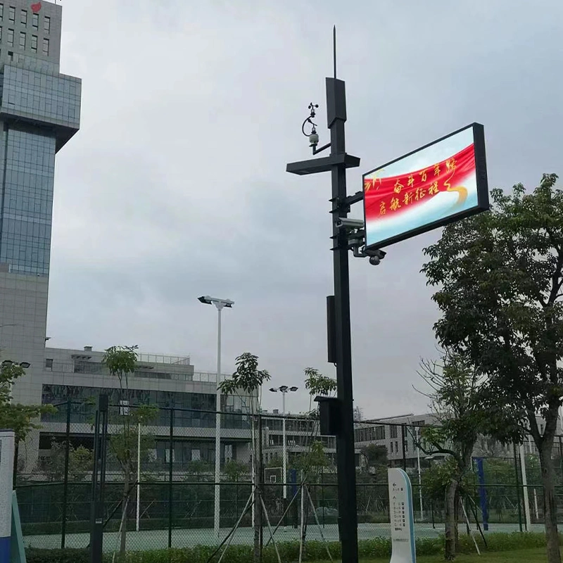 P4 Outdoor Advertising Road Pillar Digital Signage Street Lighting Pole LED Screen