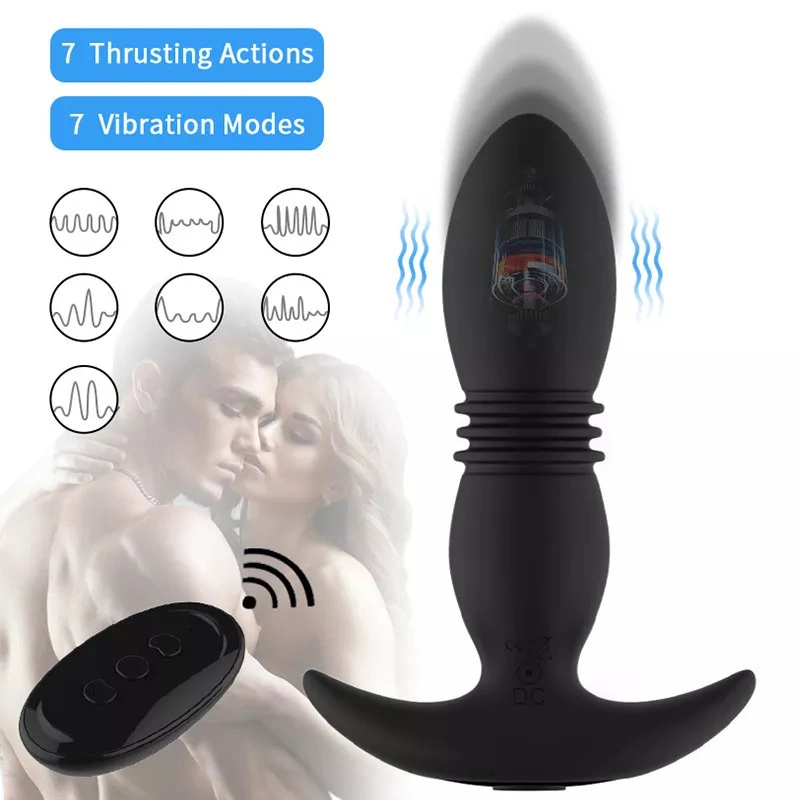 7 Fréquence vibrateur Anal Plug rechargeables USB avec télécommande