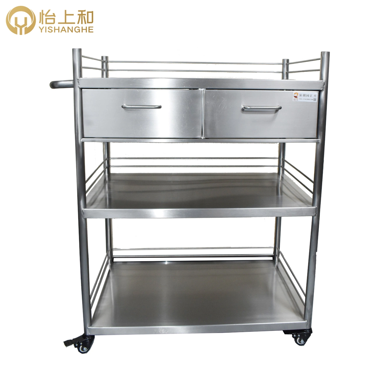 Hospital Cart Metal Stainless Steel Medical Cabinet Trolley Auxiliary Desk