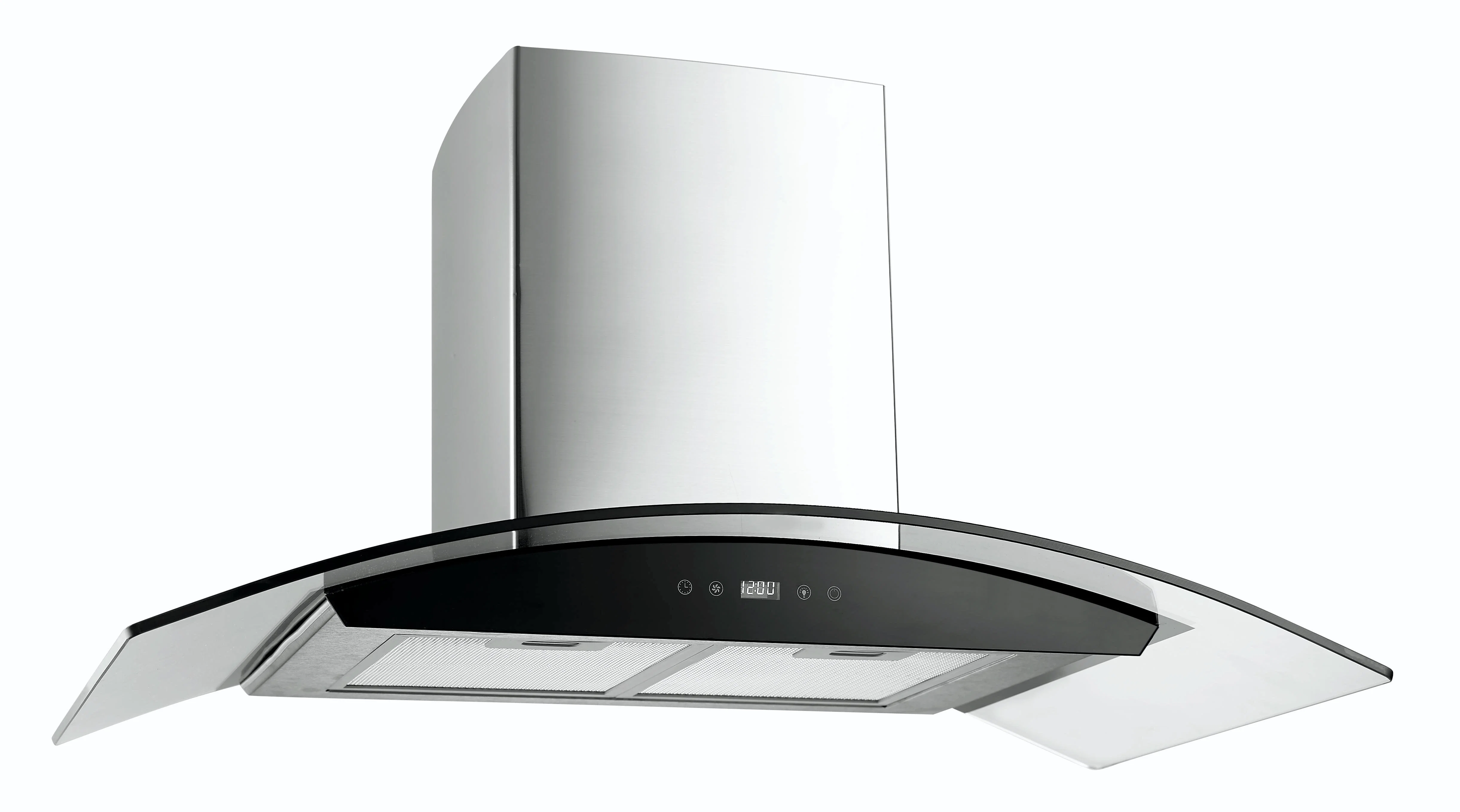 900mm All Inox Body Curved Glass Canopy Touch Switch Control Chimney Range Hood