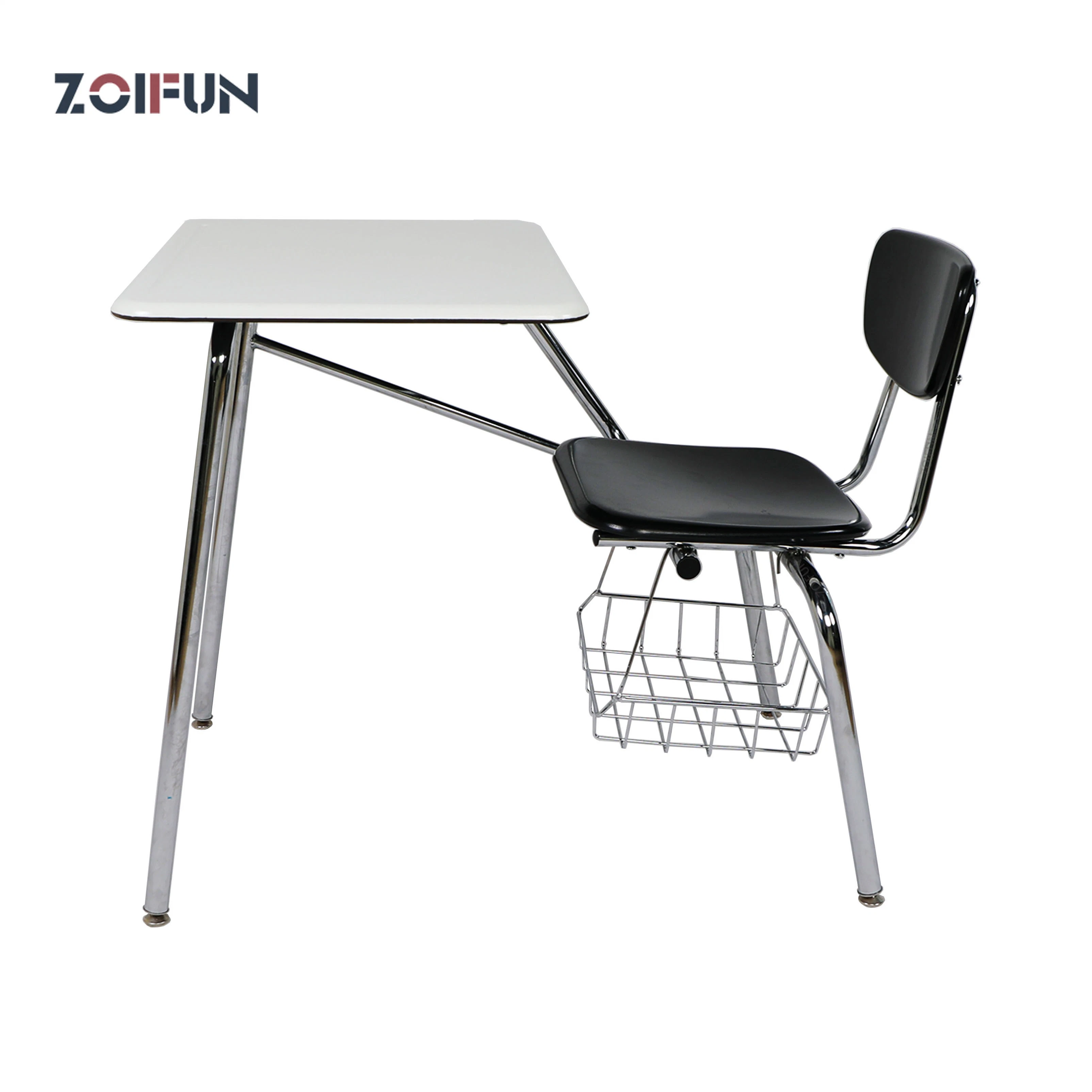 Modern School Furniture Hard Plastic High School Students Studying Table Desk and Chair Set