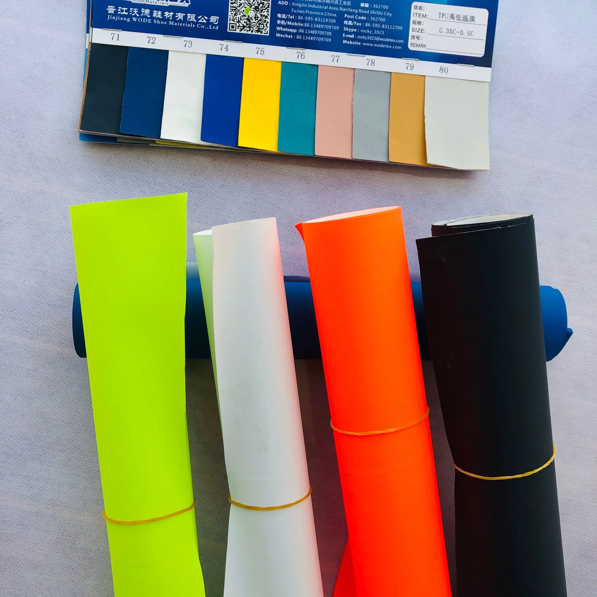 TPU Raw Material Shoe Upper No Sewing Bonding for Logos and Label TPU High and Low Temperature Film Matte TPU Film for Shoes