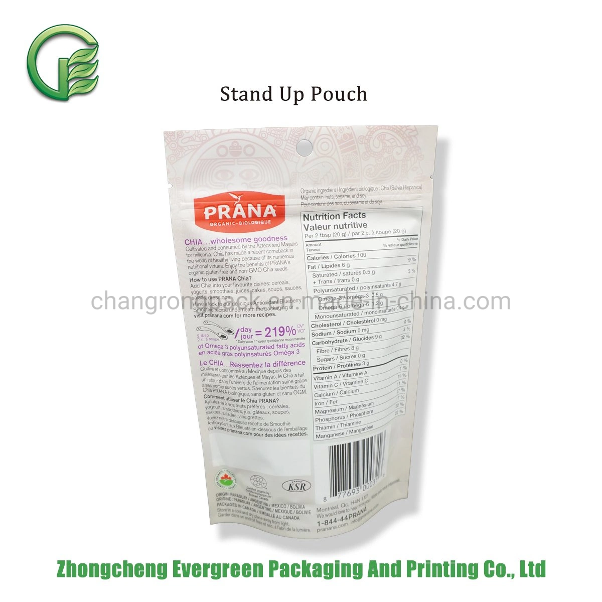 Small Size Grain Cereal Packaging Bag Printing Supplier Resealable Zipper High Barrier BOPP Pet PE Lamianted Plastic Food Packing Stand up Doypack Pouch