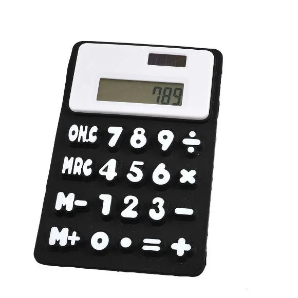 8 Digit Solar Powered Pocket Silicone Calculator Silicone Foldable Calculator