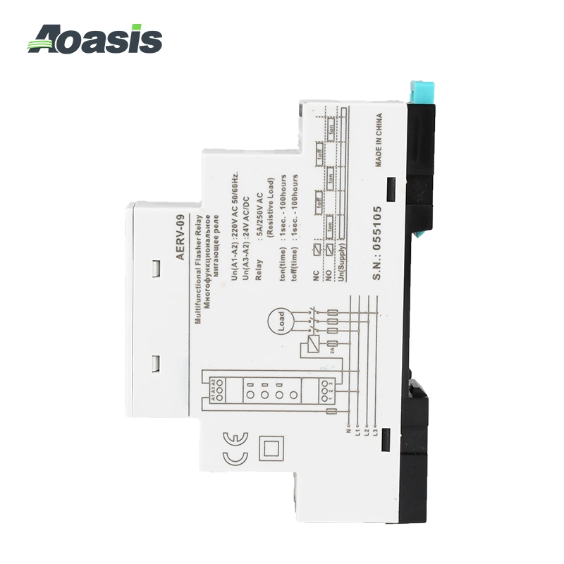 Aoasis Aerv-09 Double Delay Time Relay 100 Hour 220VAC Electrical Delay Time Relay