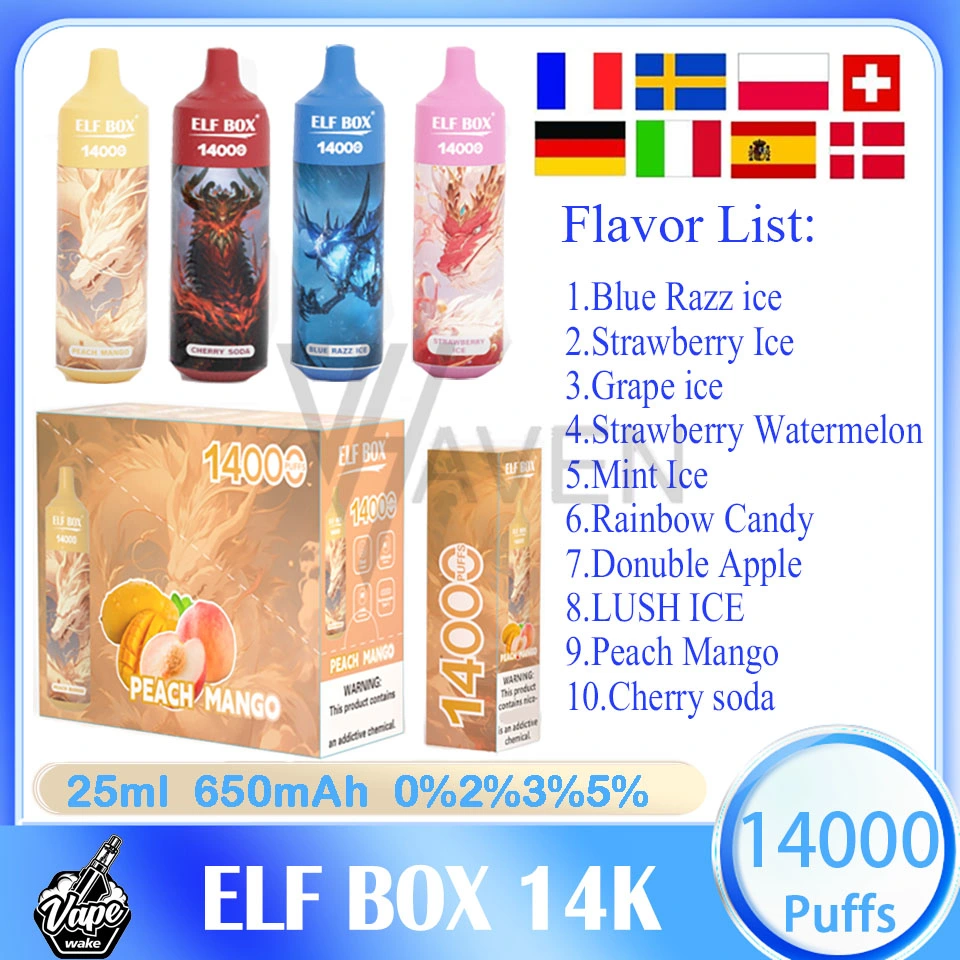 Elf Box 14000 Puffs Original Factory 25ml Type-C Rechargeable Disposable Vape