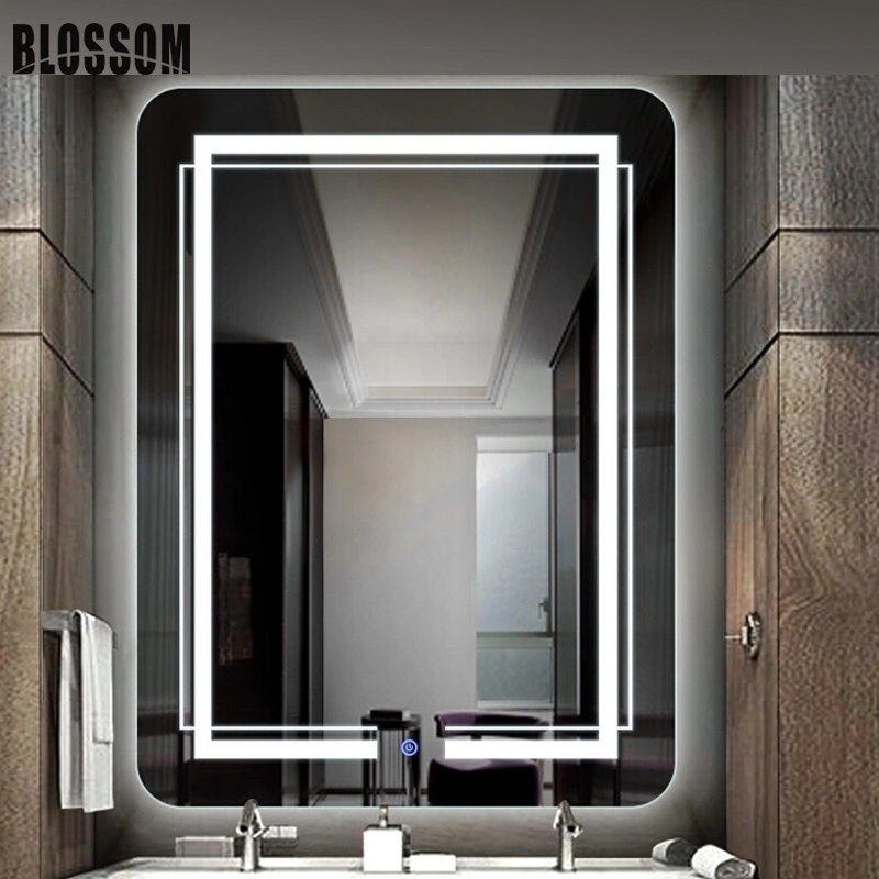 Bathroom Vanity Furniture LED Mirror Smart Glass with Yellow Light