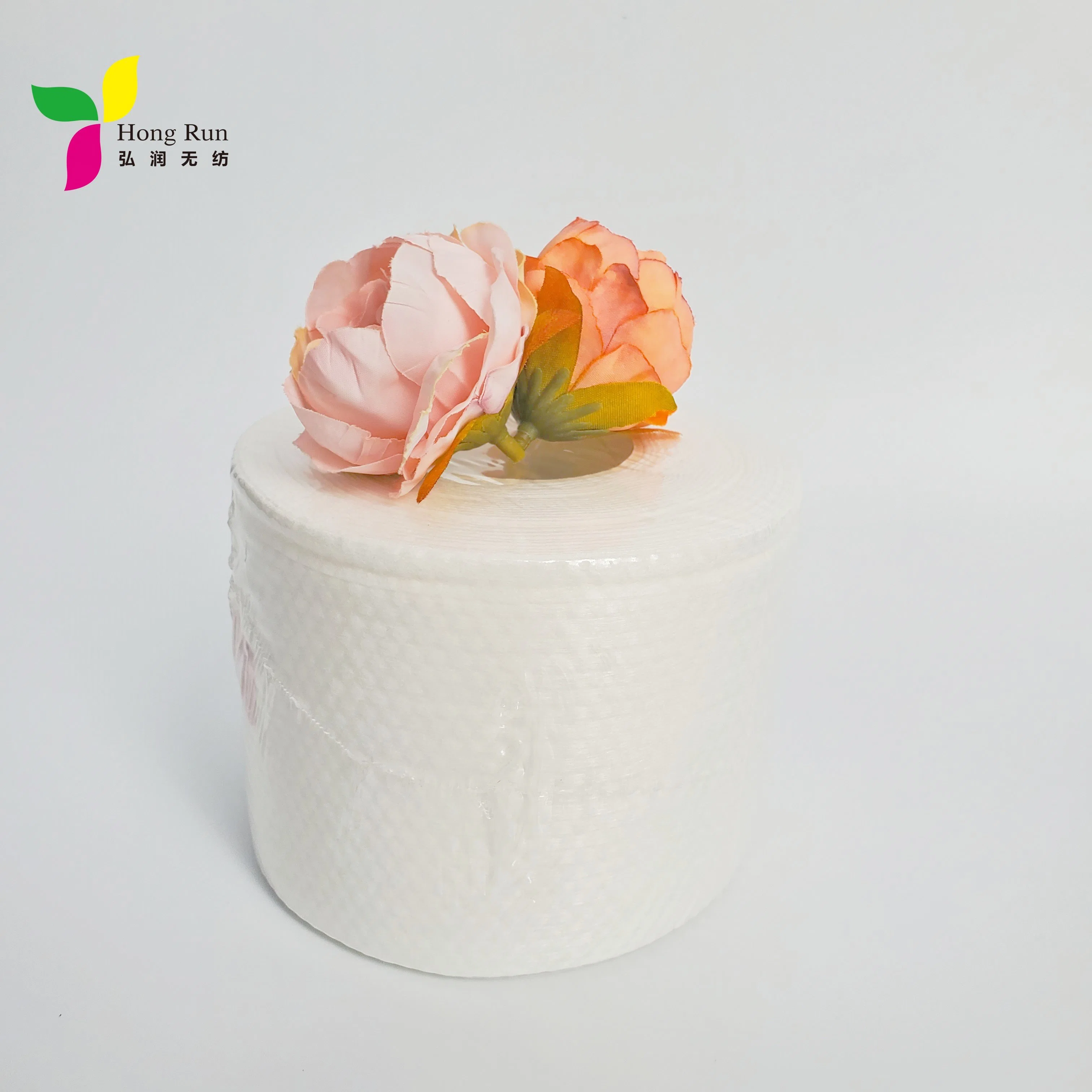 Non-Woven Fabric White Skin Care Cotton Facial Tissue Roll with Pearl/Plain Pattern for Household Cleaning