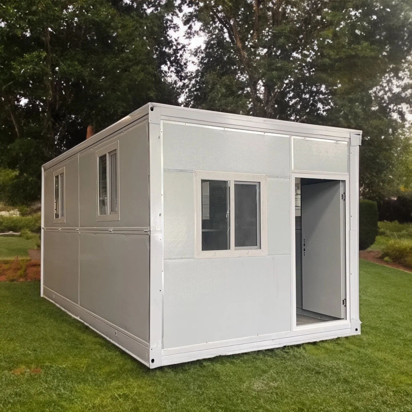 Nouvelle maison en kit conteneur pliable, mobile et économique, conçue en gros avec une structure en acier légère de calibre, préfabriquée et modulaire.