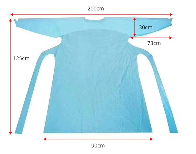 Plastic CPE/Poly/PE/Scrub/Operation/PP/SMS Nonwoven Disposable Protective Isolation Surgical Gown for Doctor/Surgeon/Patient/Visitor/Hospital