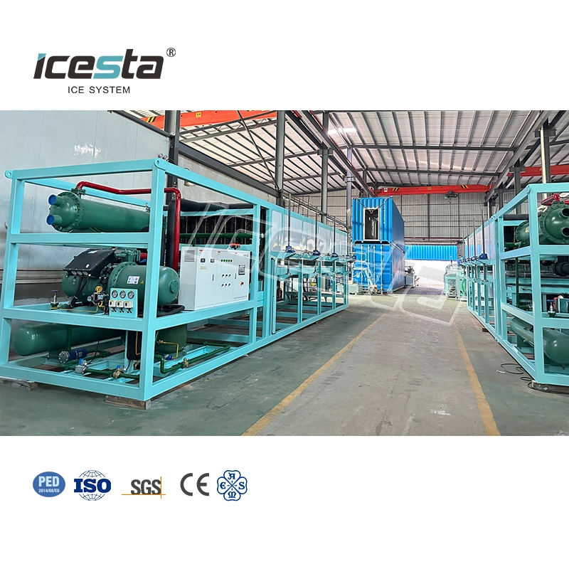 Icesta Customized Automatic High Productivity Ice Block 120t Water Defrost Industrial Ice Block Making Machine for Ice Factory