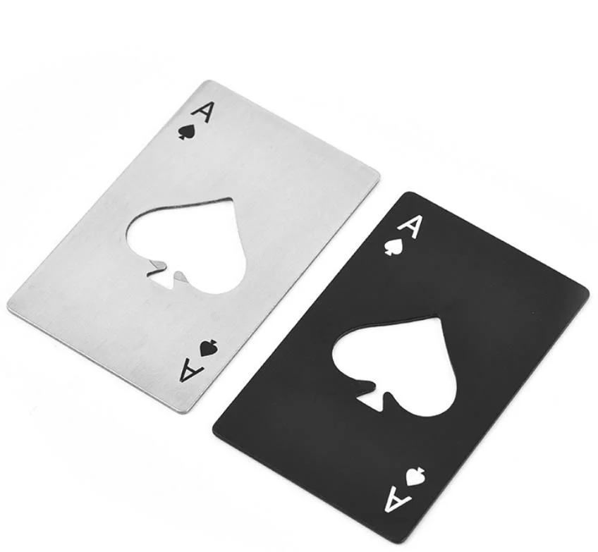 Création de cartes à jouer en acier inoxydable Ace of Spades ouvre-bouteille de bière