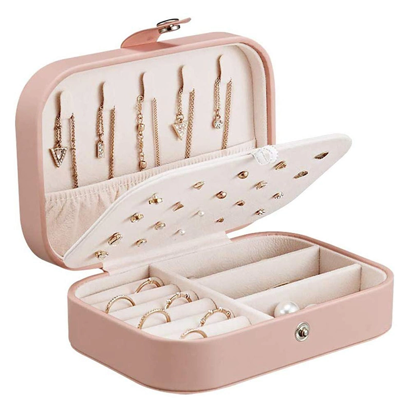 Pink Fashion Travel Necklace/Earrings/Rings/Bracelets Jewelry Storage Box