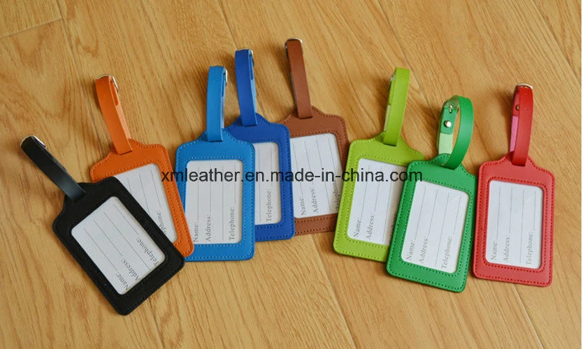 Promotional Soft PU Leather Name Tag for Travellling