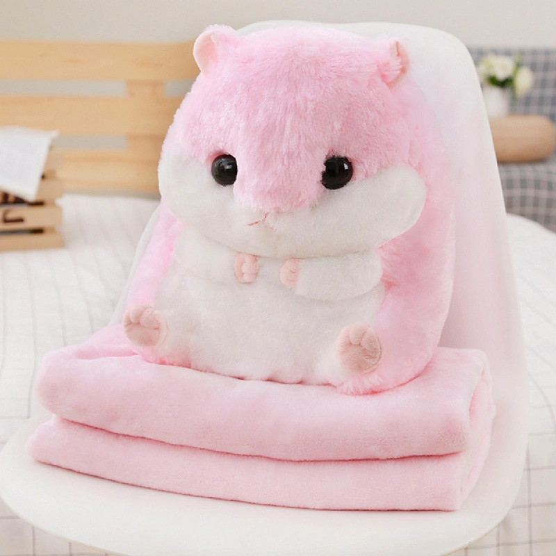 Hamster Stuffed Plush Toy Cute Doll Hand-Covered Air-Conditioning Blanket Birthday Gift Promotional Gift