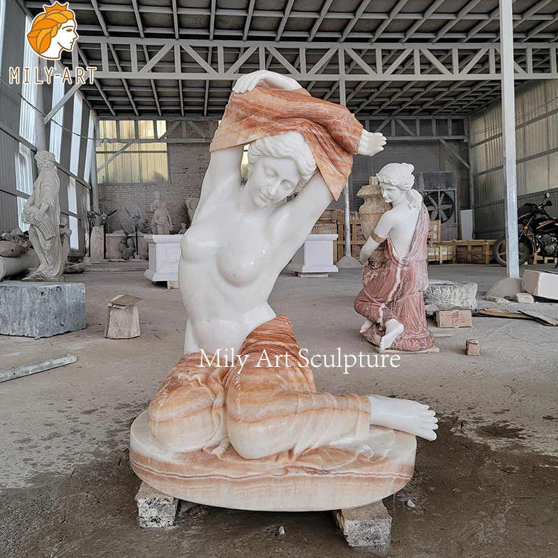 Life Size Decoration Marble Figure Sexy Woman Sculpture