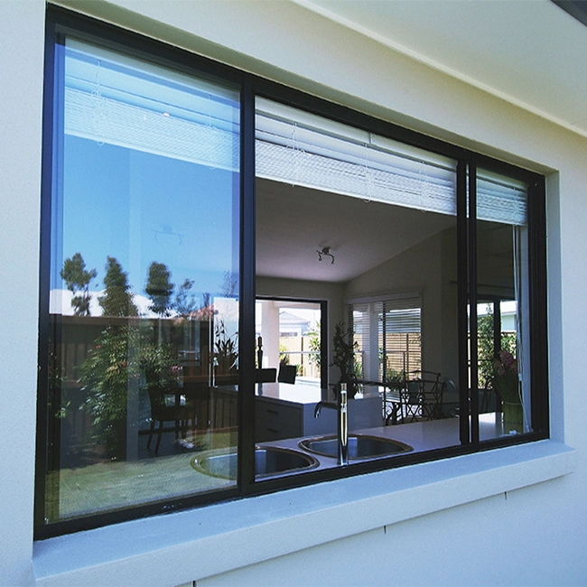 Black Color Finish Customized Aluminum Sliding Windows for Home Use