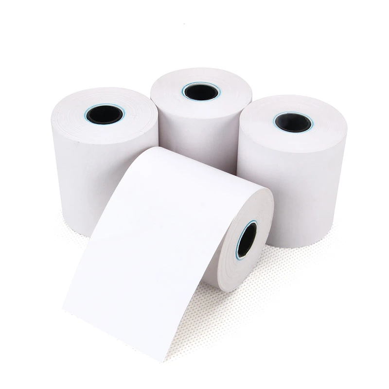 Muestra gratuita de rollo de papel térmico de 57 mm de diámetro para impresión de caja registradora.