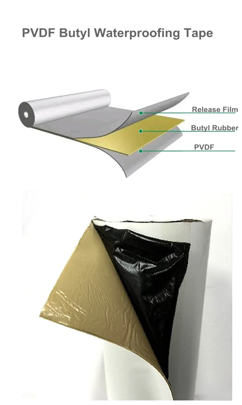 Adhesive PVDF Butyl Tape Waterproof Building Materials for Various Board Joints Sealing and Repair