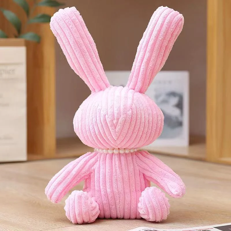 Pouco criativa às riscas perfumada Bunny Doll Pérolas Plush Doll Dom