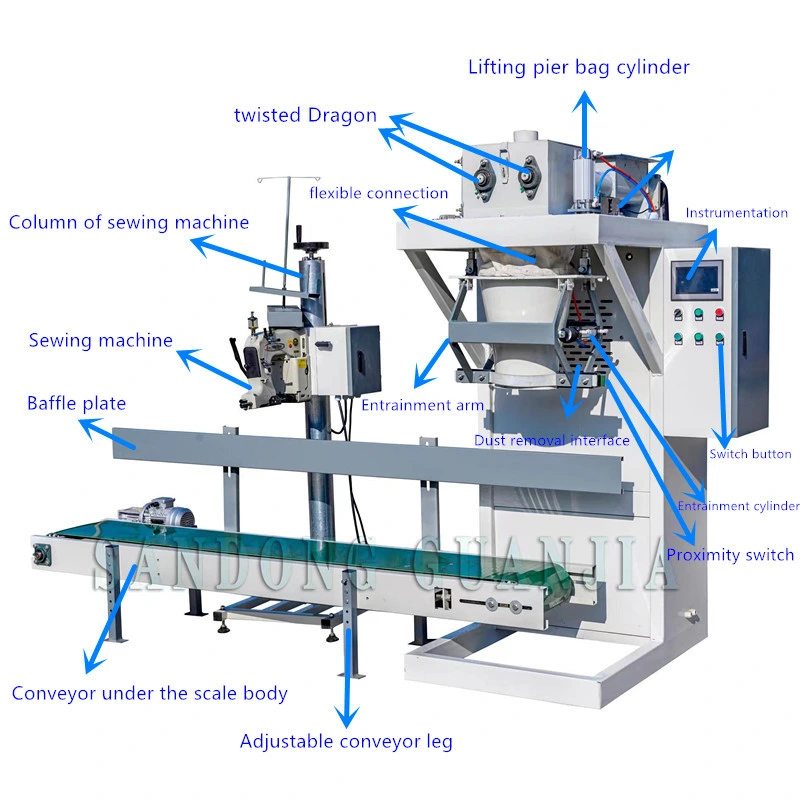 Powder Pellet Sawdust Pellets Open Mouth Bagging Machine Multifunctional Packaging Machine with Sewing Machine