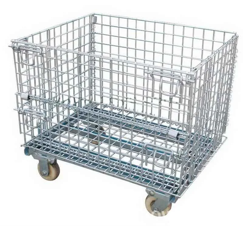 Depósito de supermercado armazenagem logística de Aço de Nesting Wire Mesh Roll cage contêiner para venda