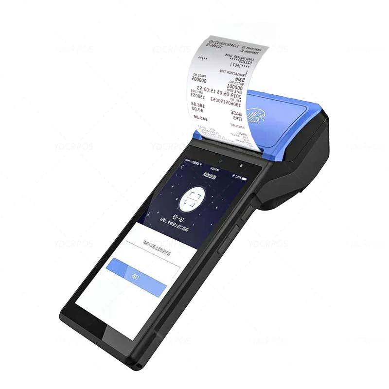 5.45" POS رمز الجهاز المحمول ماسح النقود تسجيل الكل في واحد شراء الطرف للأجهزة المحمولة التي تعمل بنظام Android 12 NFC