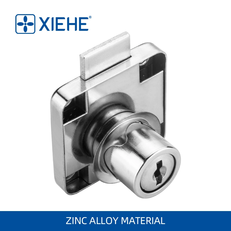 F138 Iron Drawer Lock for Cabinet Door with Zinc Alloy Cylinder and Steel Key