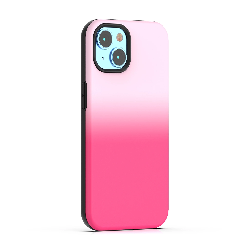 Nouveau style 2 en 1 Coque arrière mobile personnalisée à double dégradé de couleurs peintes pour iPhone 15 14 13 12 11 PRO Max Coque de téléphone portable en TPU PC antichoc combo