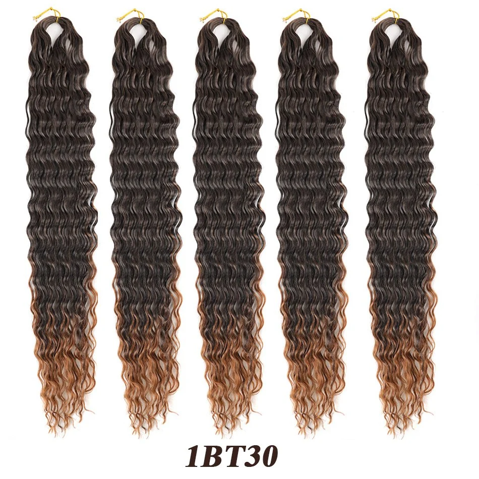 Deep Wave Fashion Colors Synthetic Long Curly Crochet Hair 30-36inch