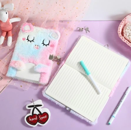 Unicorn School Supplies Cute Velvet Notebook Little Pony Lined Diary for Girls