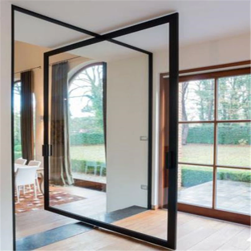 Prima Aluminum Frame Office Entry Pivot Door Revolving Tempered Glass Door Free Standing Door