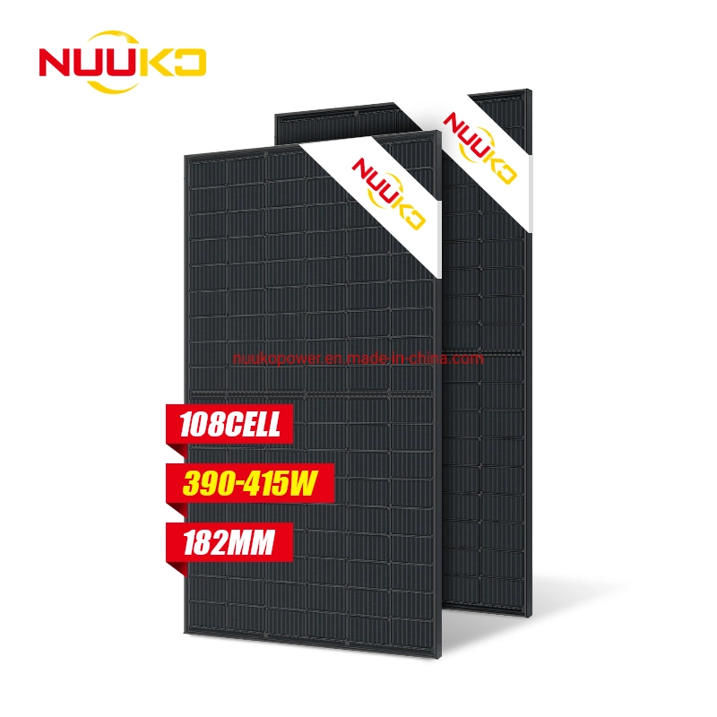 Full Black Solar Panel 400W 405W 410W 415W Highest Efficiency 25years Warranty Half Cell Mono Project or Family