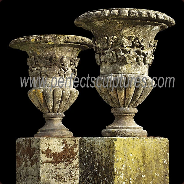 Factory Supply Antique Hand Carving Garden Stone Flower Planter Pot (QFP034)