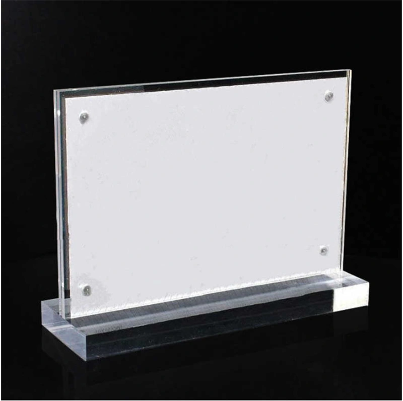 Acrylic Magnet Photo Frame Four Corners Arc Design Creative Crystal Picture Frame Bedroom Deck Decor