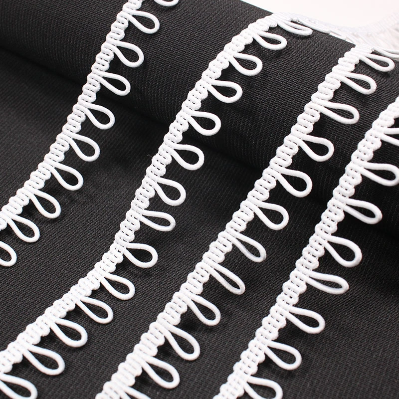 Button Loop Trim Wholesale/Supplier Elastic Loop Bridal Elastic Braid Rope Loops