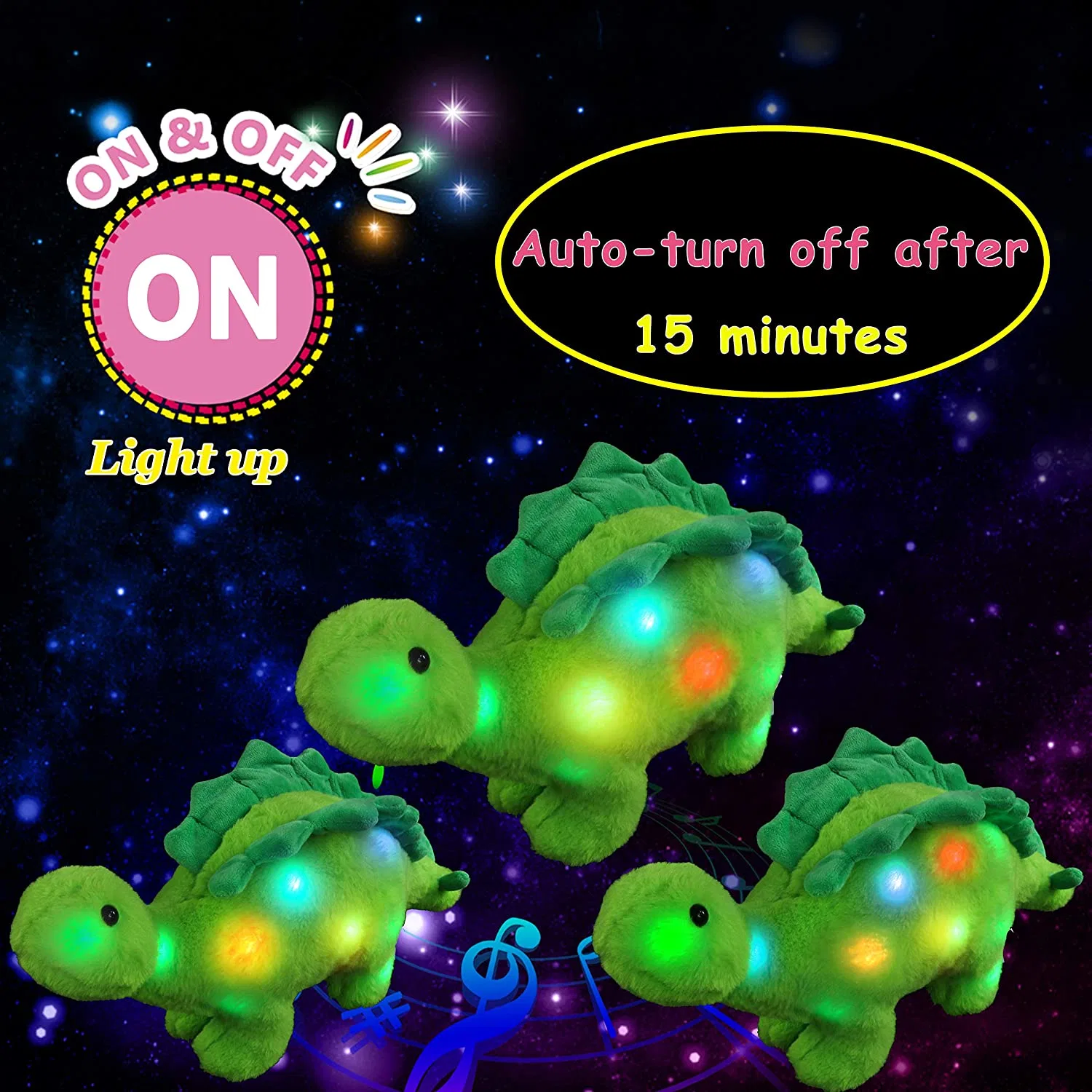 Baby Plush Toy LED Luz Tortuga durmiente rellena