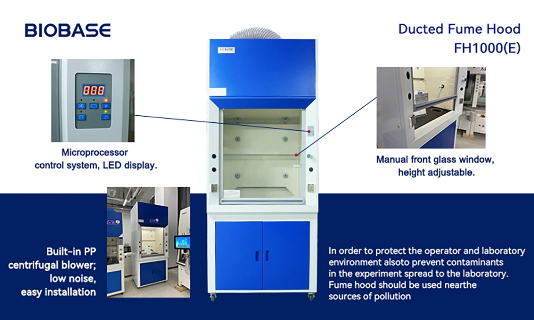 Armario de flujo de pulverización BioBase Fh1000pl ácido perclórico de nuevo diseño PP Campana extractora