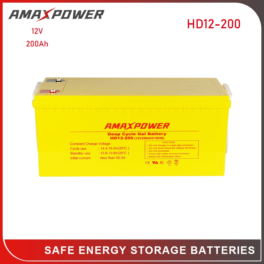 12V 180ah/200ah Deep Cycle Gel Rechargeable Storage Battery for Solar Panel/Inverter/Power-Tool/UPS/Electric-Scooter/Bicycle/Vehicle/Pack/6V