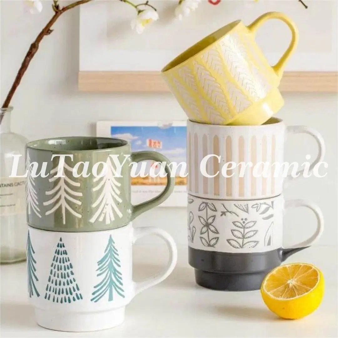 Screen Printing Tree/Logo/Pattern Mug Art Color Ceramic Tableware Pure Glazed Coffee Cup Kitchenware Customized Color/Pattern/Logo/Design/Style/Shape