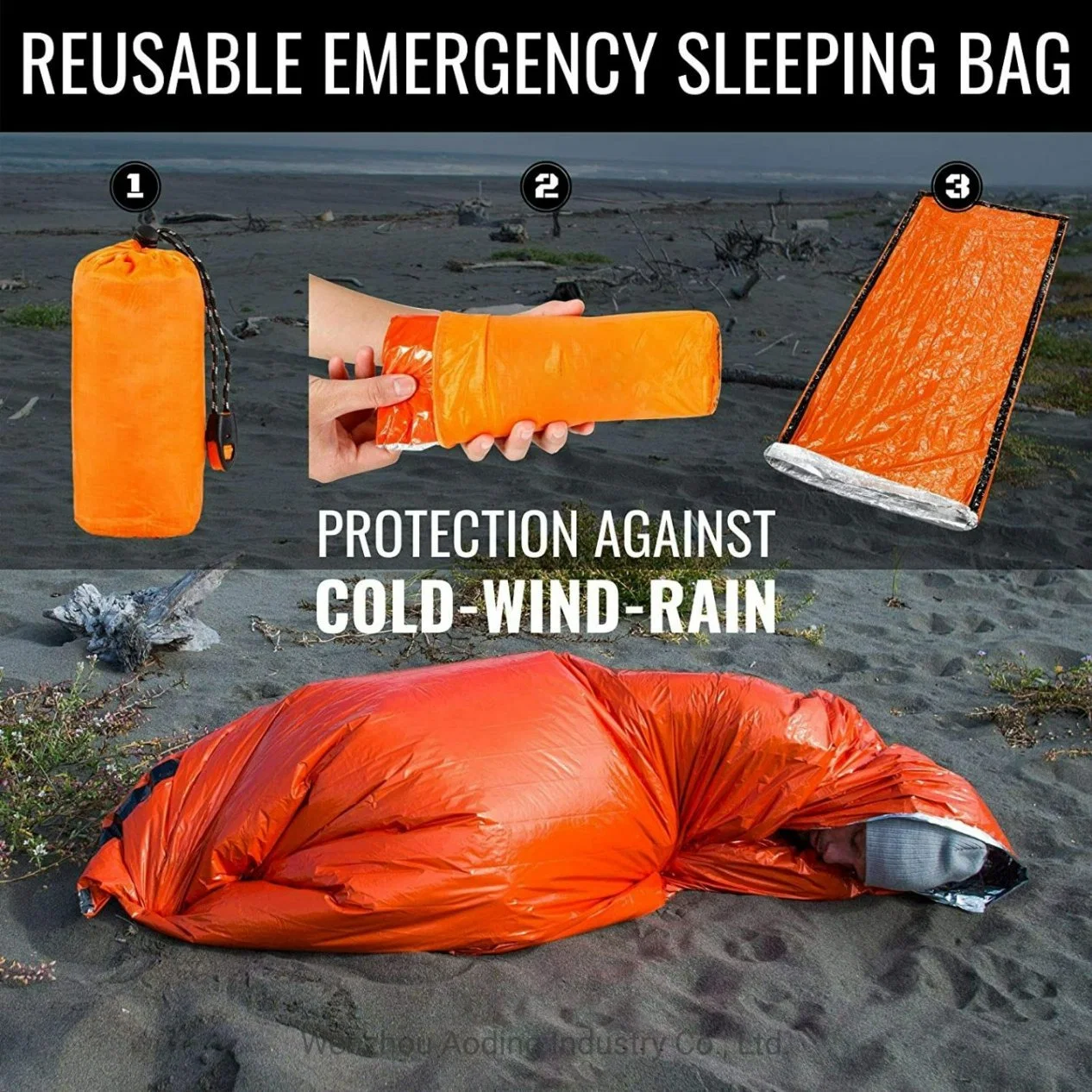 Outdoor Camping Adventure Emergency Blanket Disposable Aluminum Film Survival Tent Insulation Raincoat Sleeping Bag