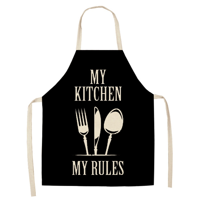 Letter Alphabet Kitchen Aprons for Women Cotton Linen Bibs