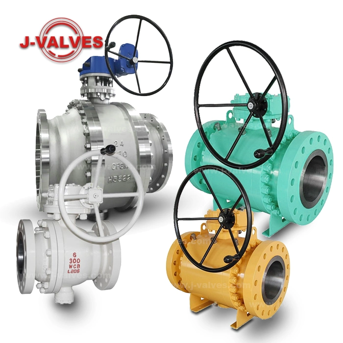 API 6D&API608 Cast Steel, Wcb, Carbon Steel, Stainless Steel CF8, CF8m, A105/F304/F316 2PC Flanged Pipeline Trunnion Mounted Ball Valve with Gear Operation