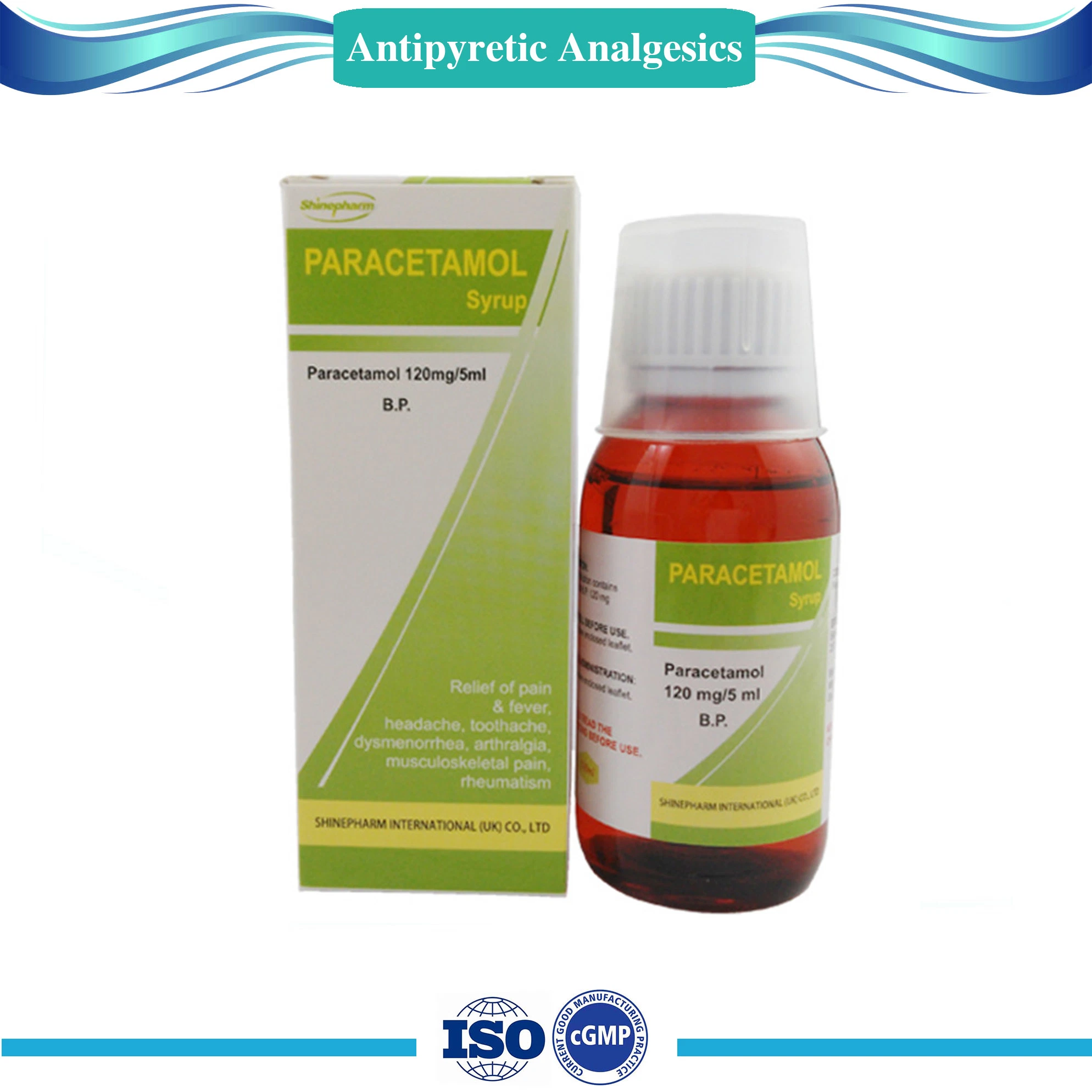 125mg/5ml 100ml Paracetamol Syrup with GMP