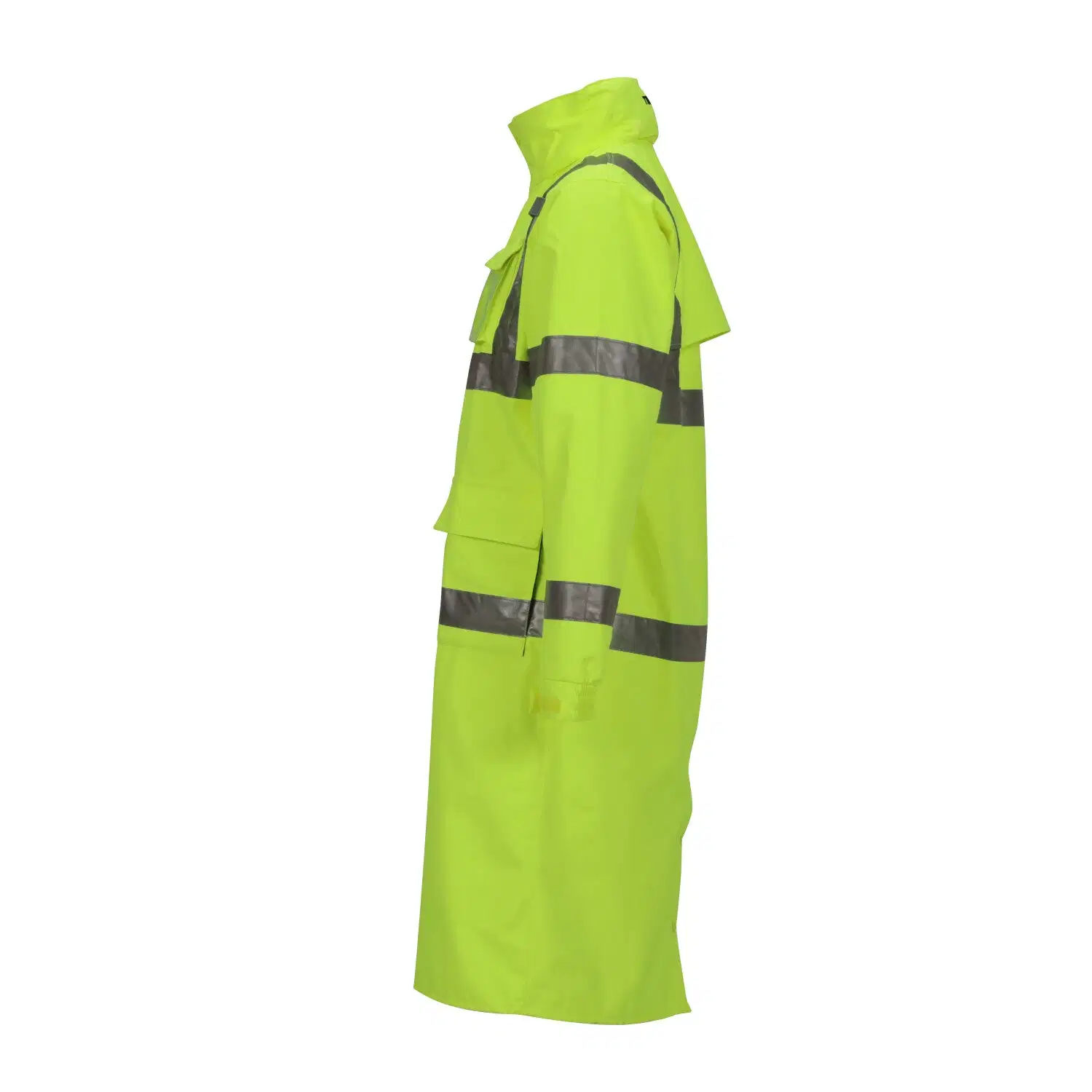 Safety Polyurethane Polyester Raincoat High Visibility Breathability Work Wear