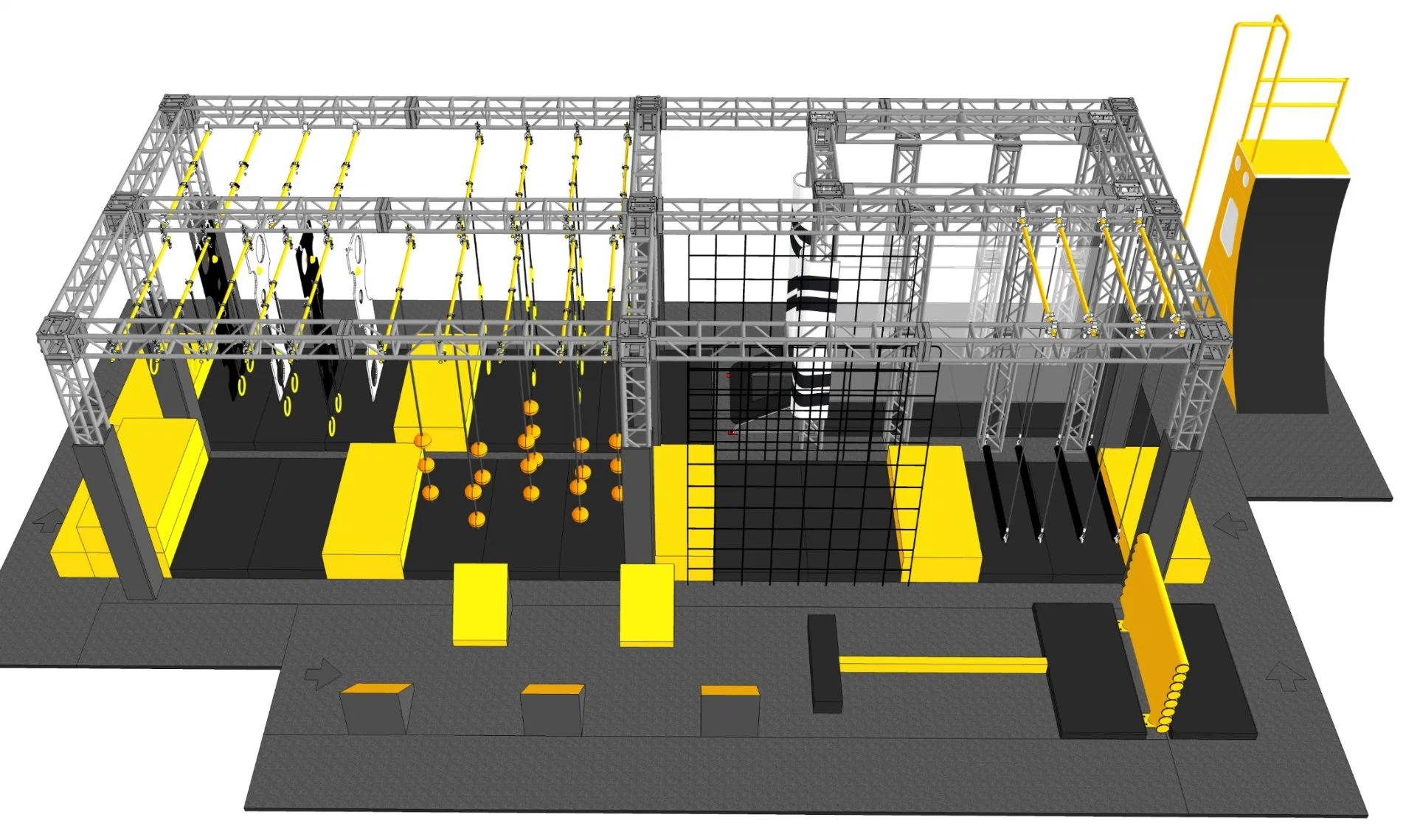 Manufacture Design Ninja Warrior Obstacles Course Truss