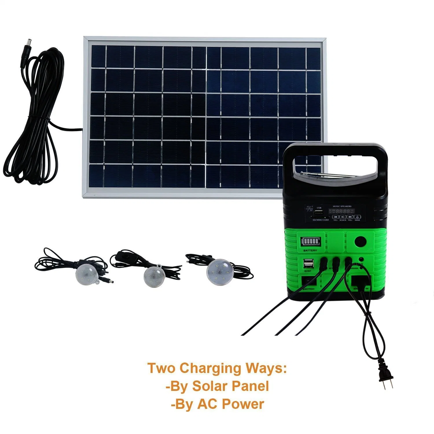 ضوء شمسية 10 واط مع MP3&amp;Radio 10W/6V Poly Solar Panel Mobile شاحن التيار المتردد سلك الشاحن طراز SRE-3790