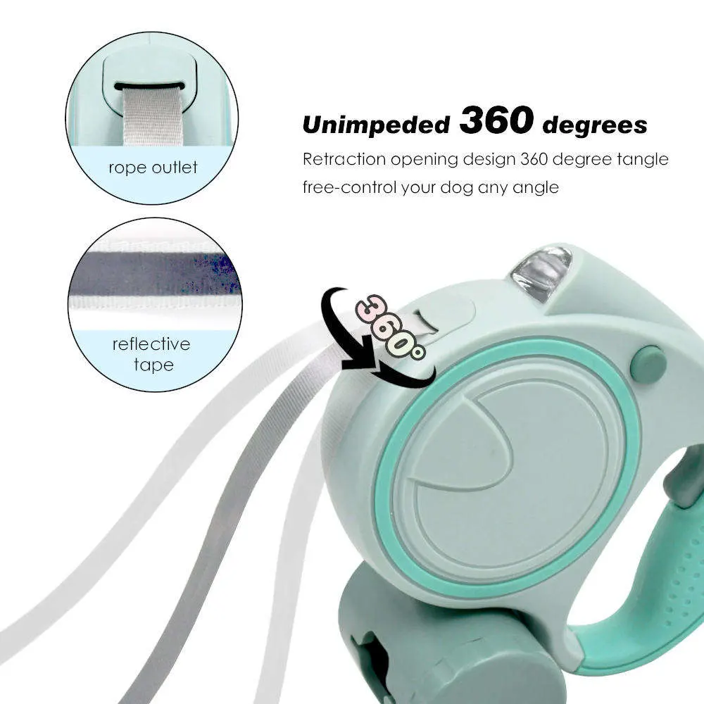 Pet Supplies 3 in 1 LED Light Automatic Retractable Dog Lead