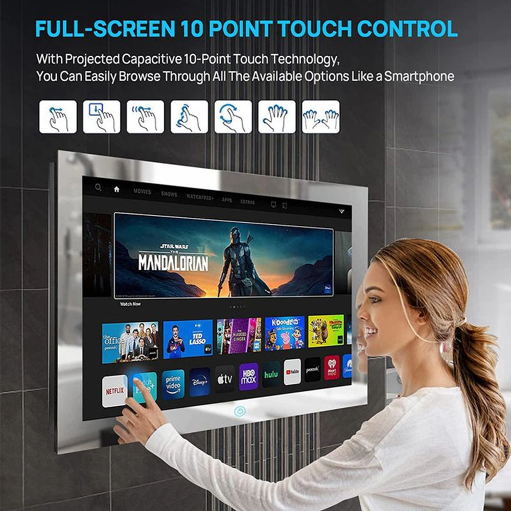 Hot Sale impermeable inteligente WiFi espejo Magic pantalla táctil Smart Mirrors TV para Hotel Real Estate Smart Home