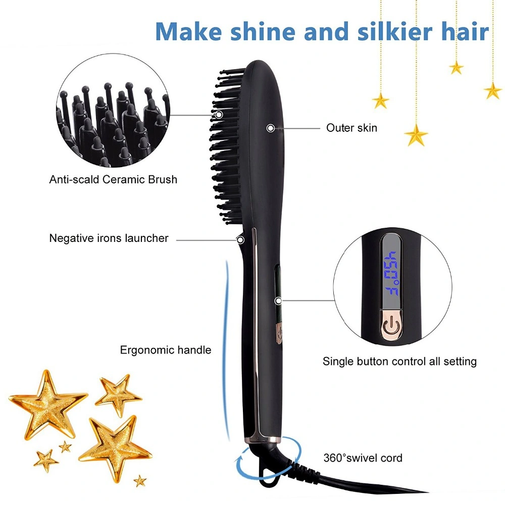 Make up Tool Brush with CE Certificate Aluminum Plate Type and 50W Power Hair Straightening Brush